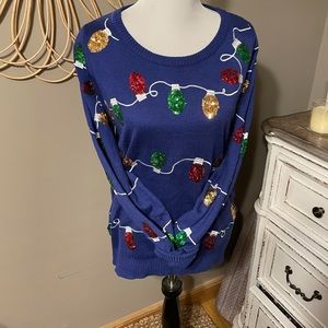 Tipsy Elves ugly Christmas sweater w/ sequin bulbs